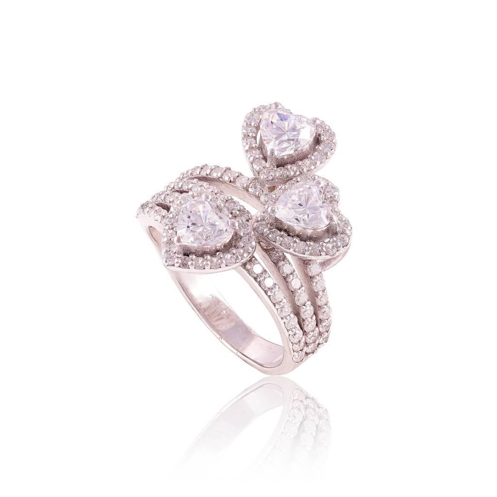 Heart Trinity Ring : RGS-107-W