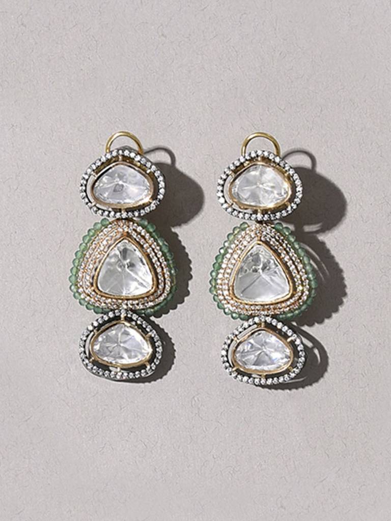 Green Polki Earring : RJJER24JBRJA9