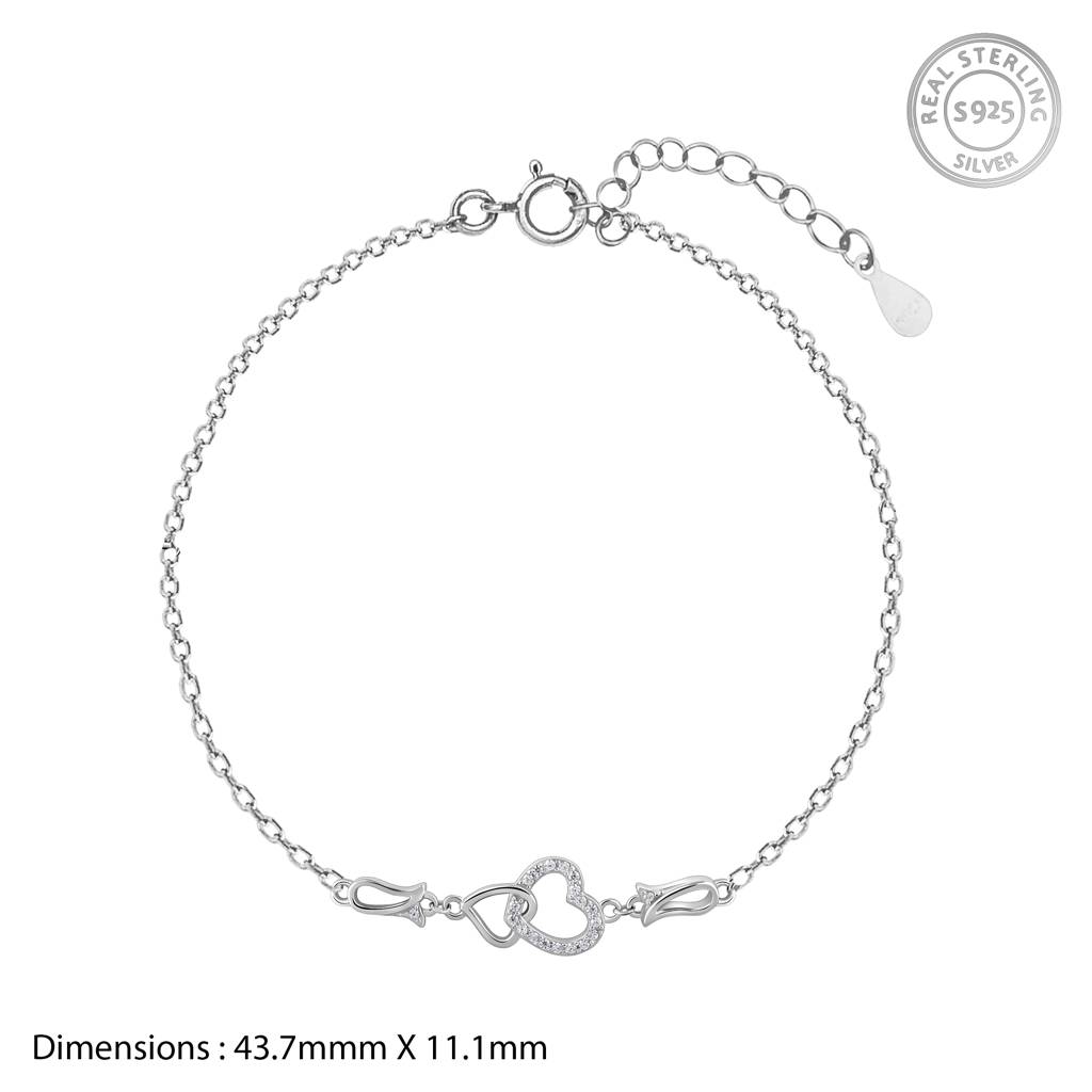 925 Sterling Silver Eternal Love Affair Silver Bracelet : RJSPBR08