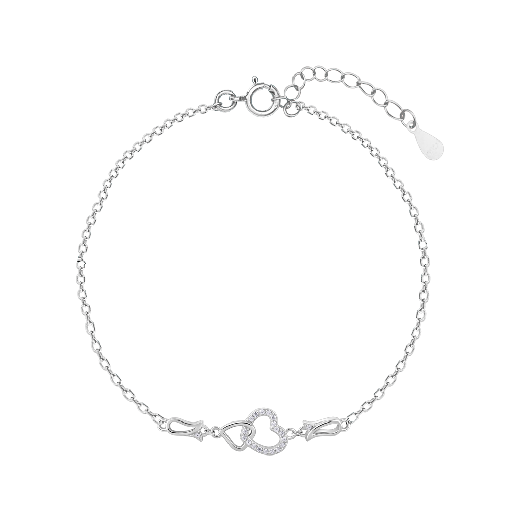 925 Sterling Silver Eternal Love Affair Silver Bracelet : RJSPBR08