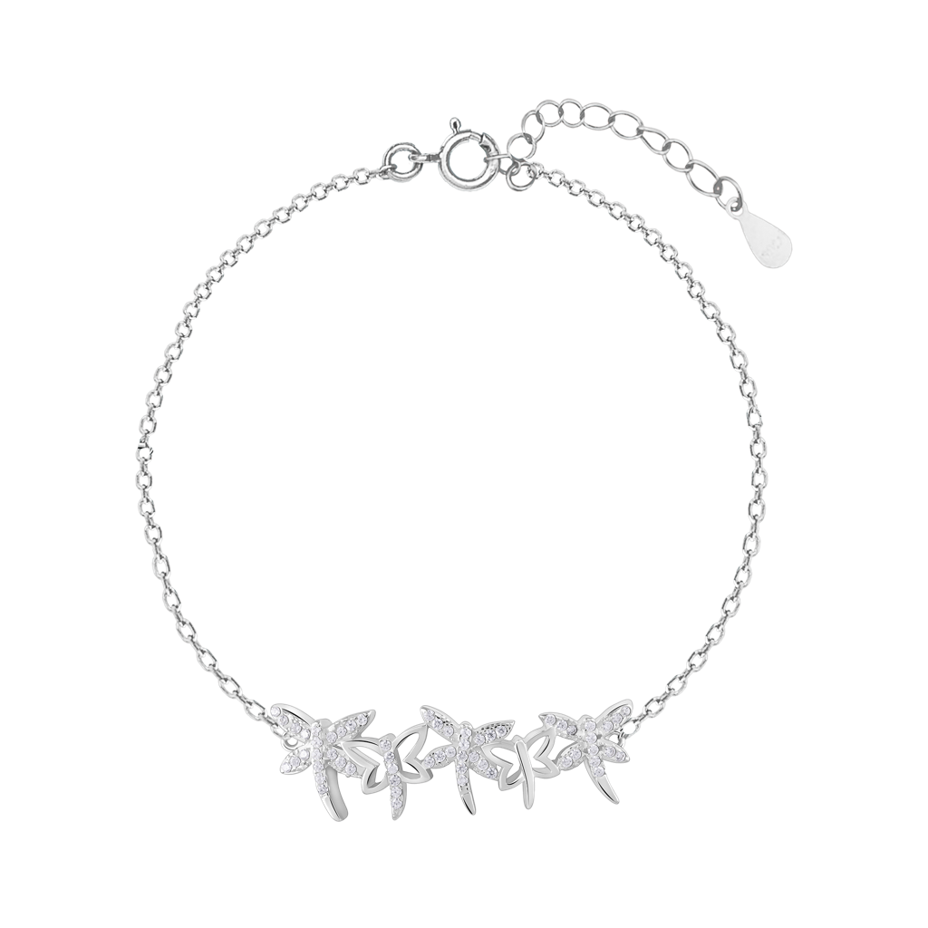 925 Sterling Silver Butterfly Affection Silver Bracelet : RJSPBR14
