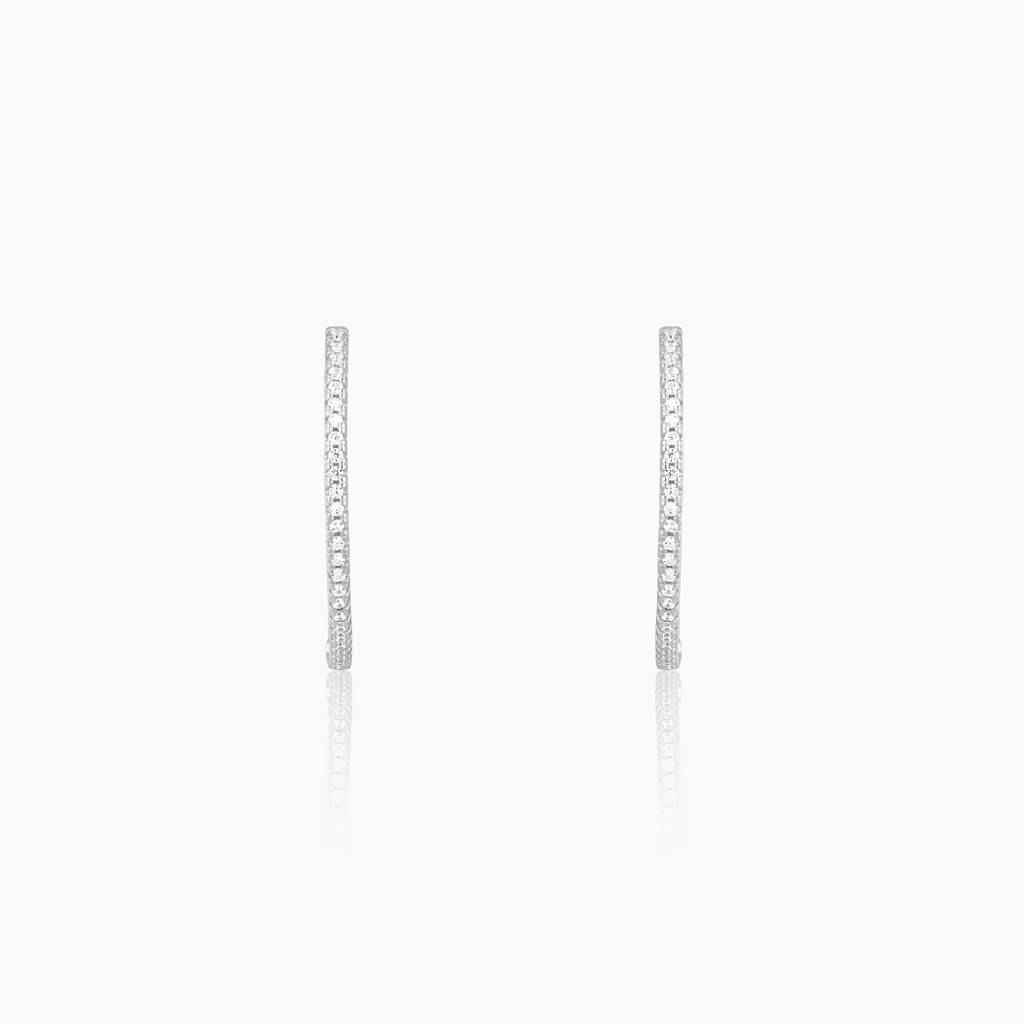 925 Sterling Silver Twilight Zircon Hoop Earrings : RJSPER03