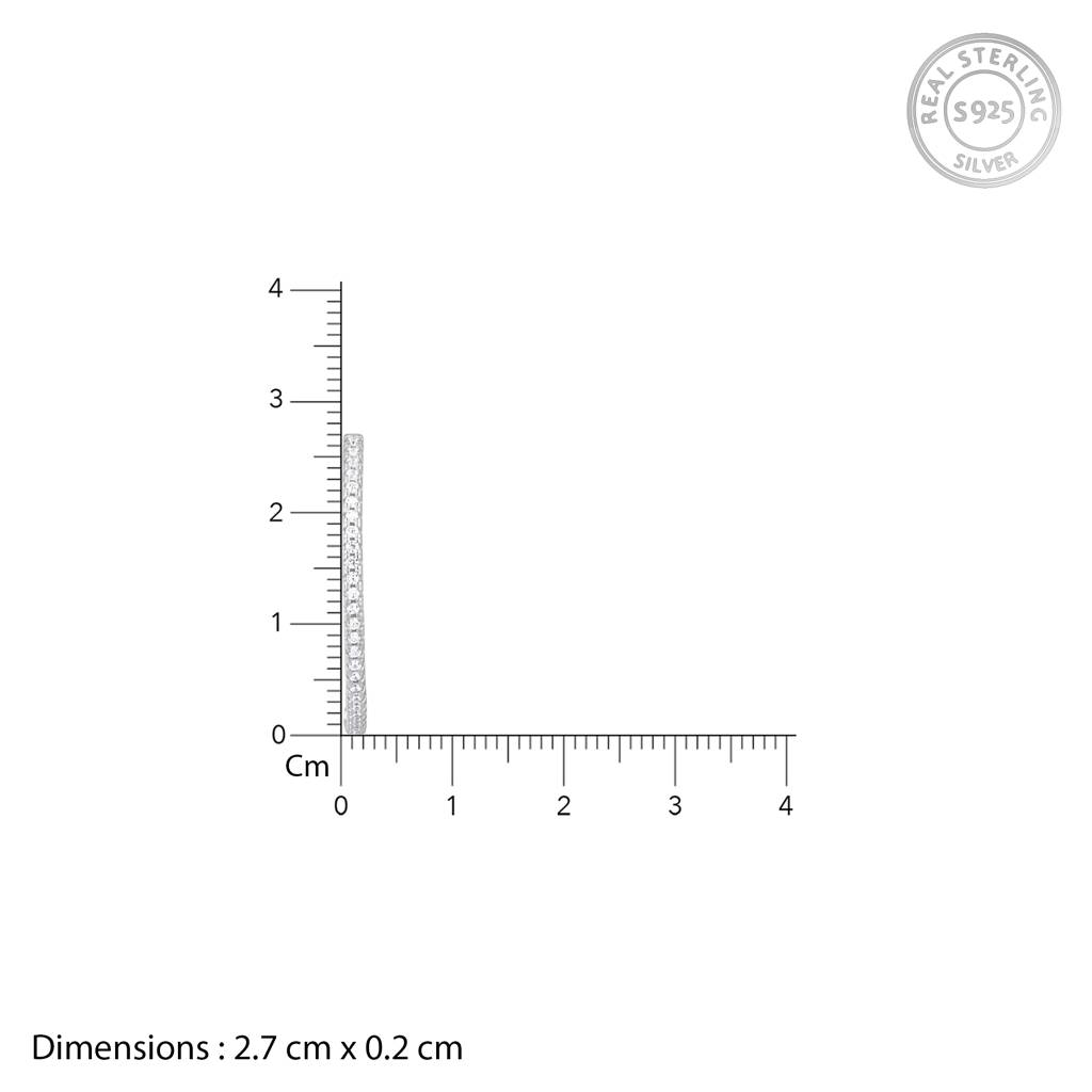 925 Sterling Silver Twilight Zircon Hoop Earrings : RJSPER03