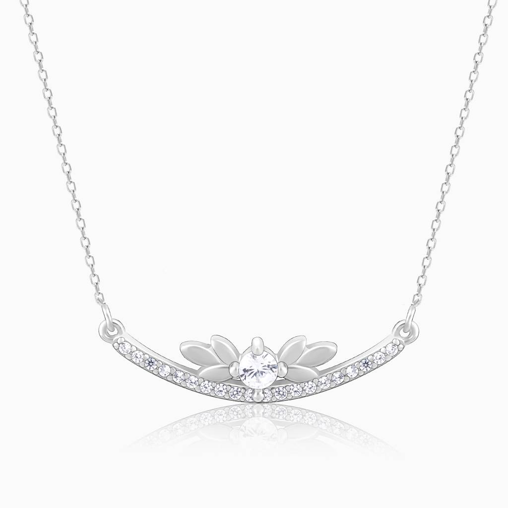 925 Sterling Silver Arc Zircon Pendant With Link Chain : RJSPPN21
