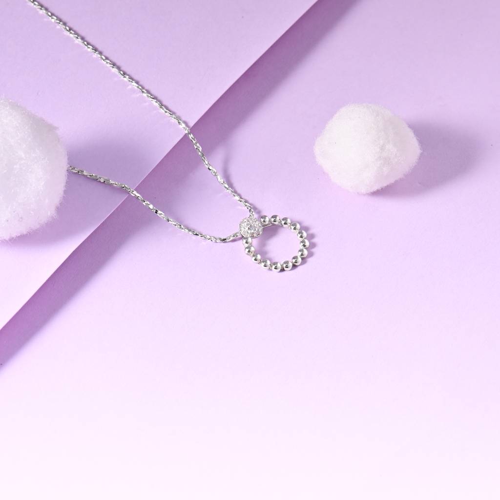 925 Sterling Silver Spherical Pendant With Chain : RJSPPN25