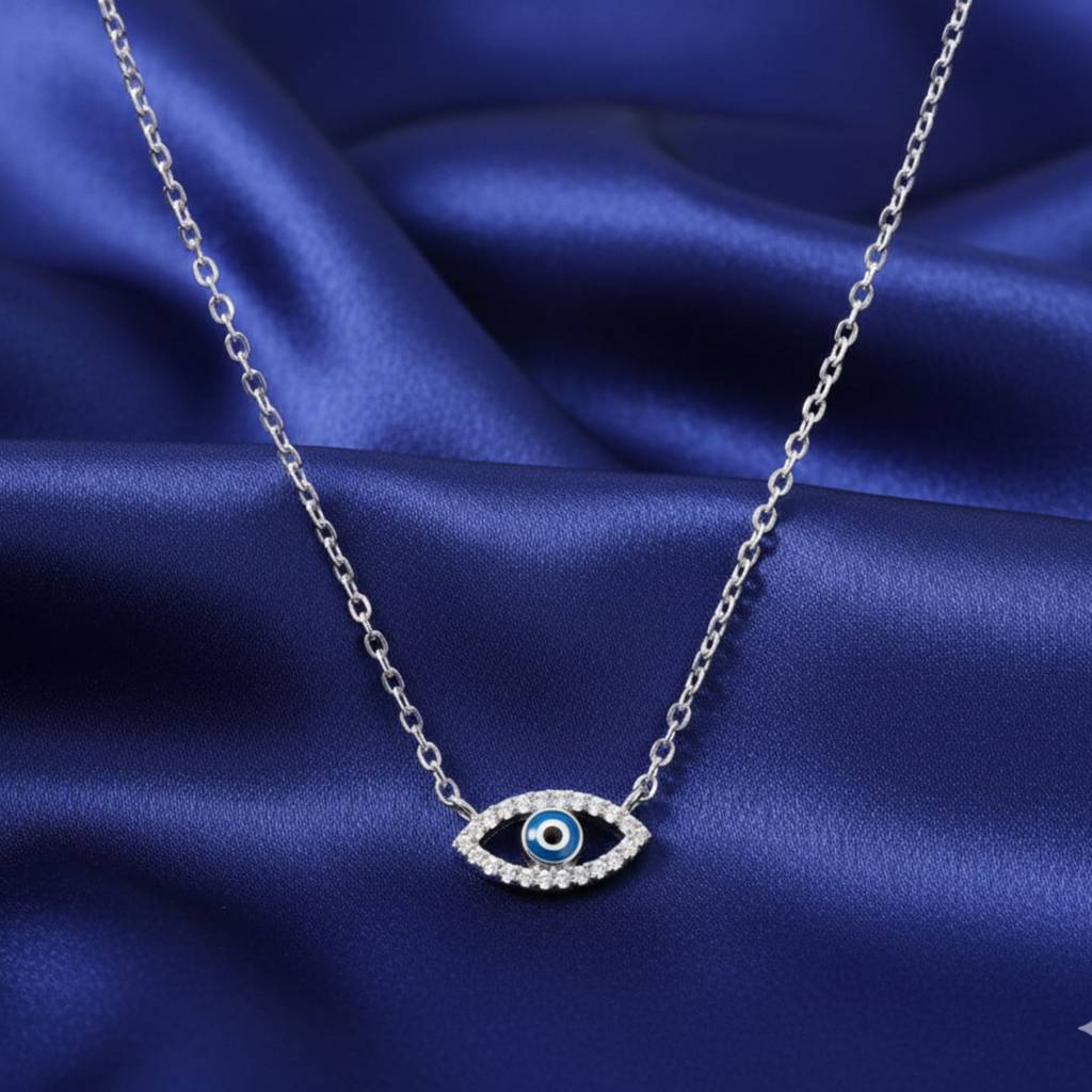 925 Sterling Silver Evil Eye Pendant With Chain Evil Eye Pendant