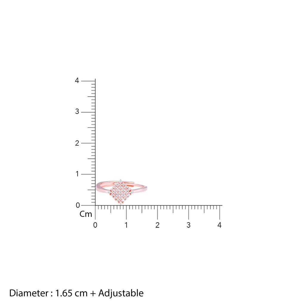 925 Sterling Silver Diamond Fusion Zircon Rose Gold Adjustable Ring : RJSPRG18