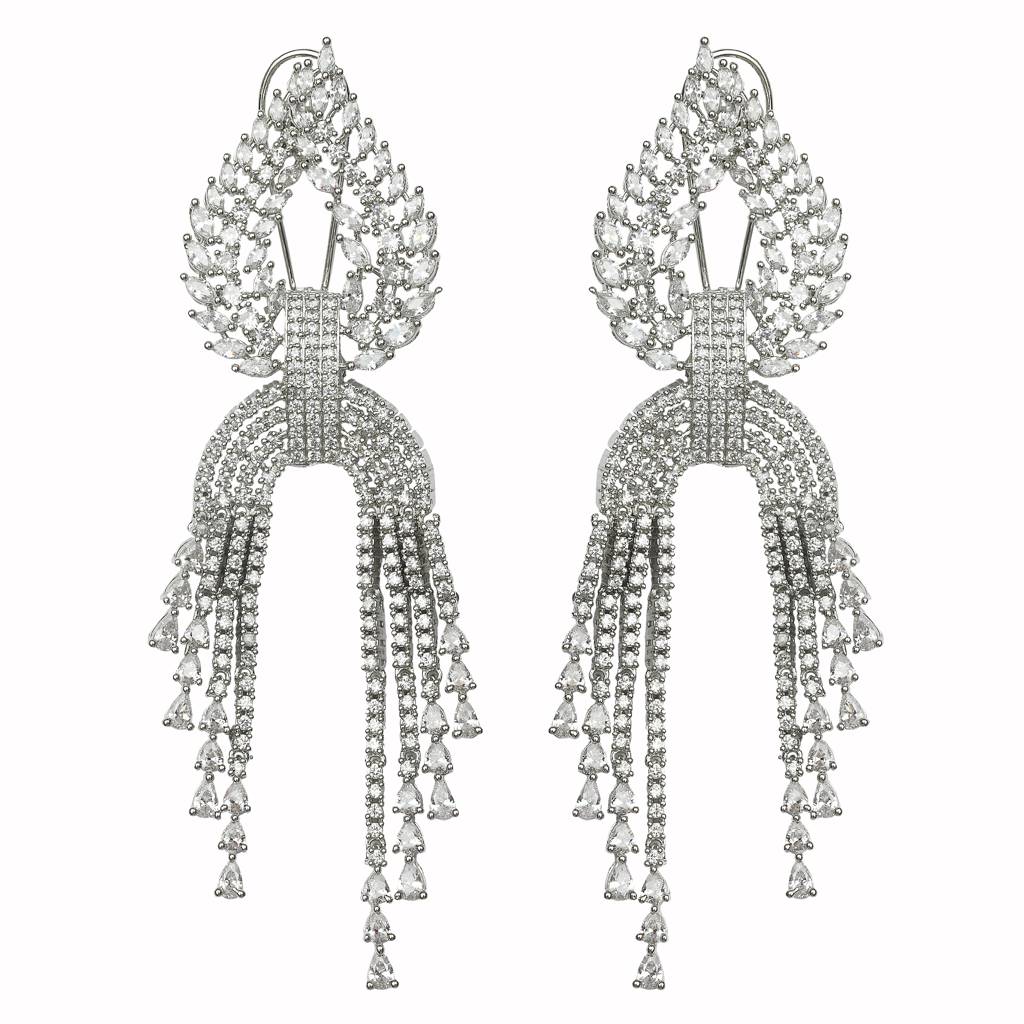 Flawless Cubic Zirconia Cascading Danglers : RK-ER-ANN-680DIYA