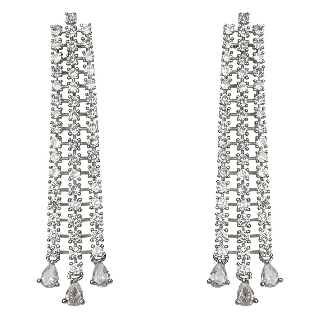 Delicate Three Strings Cubic Zirconia Danglers : RK-ER-JWN-652