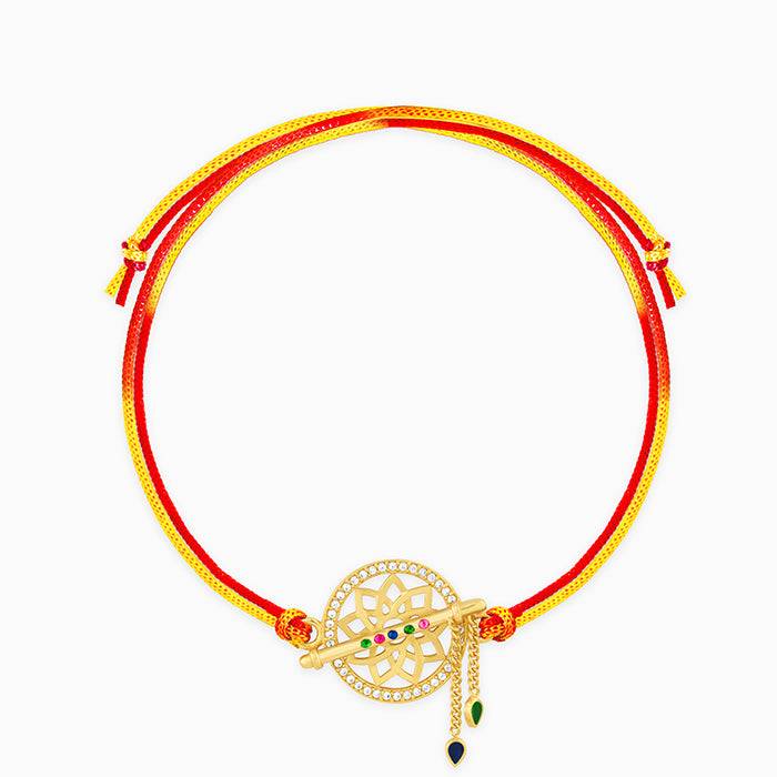 Golden Mandala Flute Rakhi : RK0111
