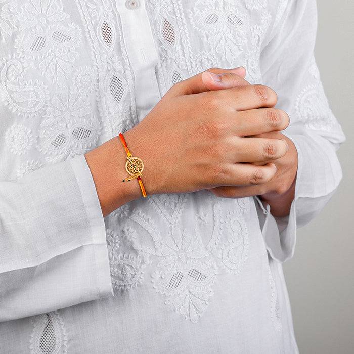 Golden Mandala Flute Rakhi : RK0111