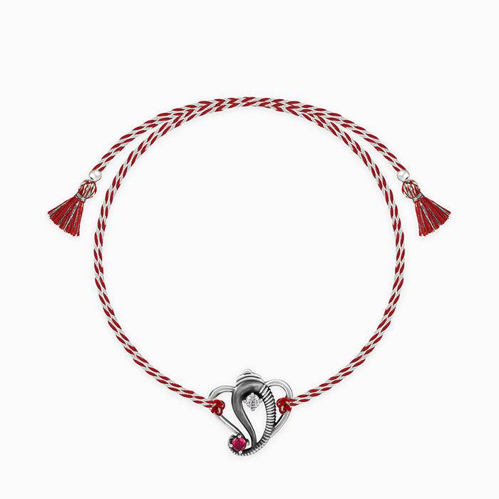 Oxidised Silver Lord Ganesha Rakhi : RK014