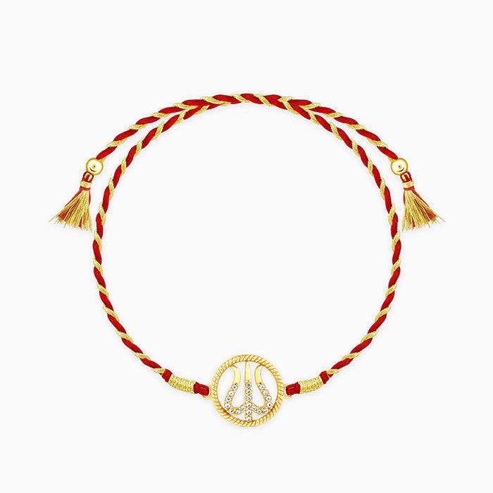 Golden Divine Trishula Rakhi : RK0150