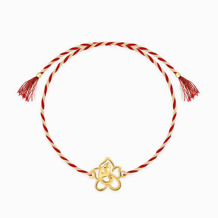 Golden Divine Ganesha Rakhi : RK0161