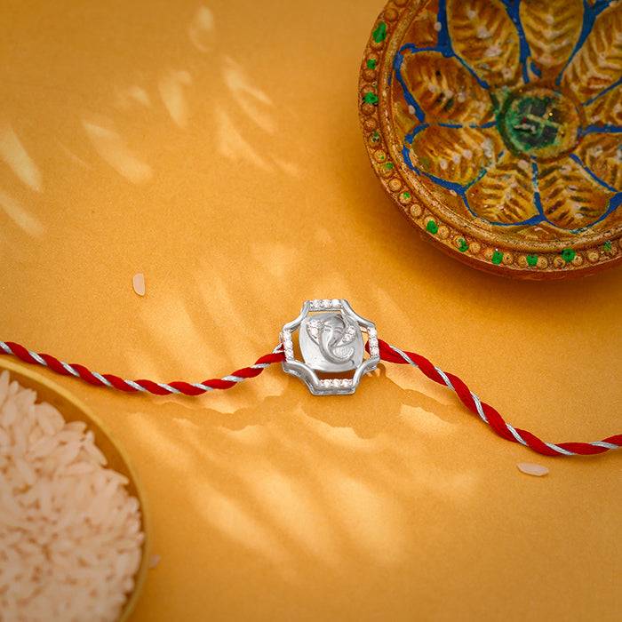 Silver Supreme Ganesha Rakhi : RK0191