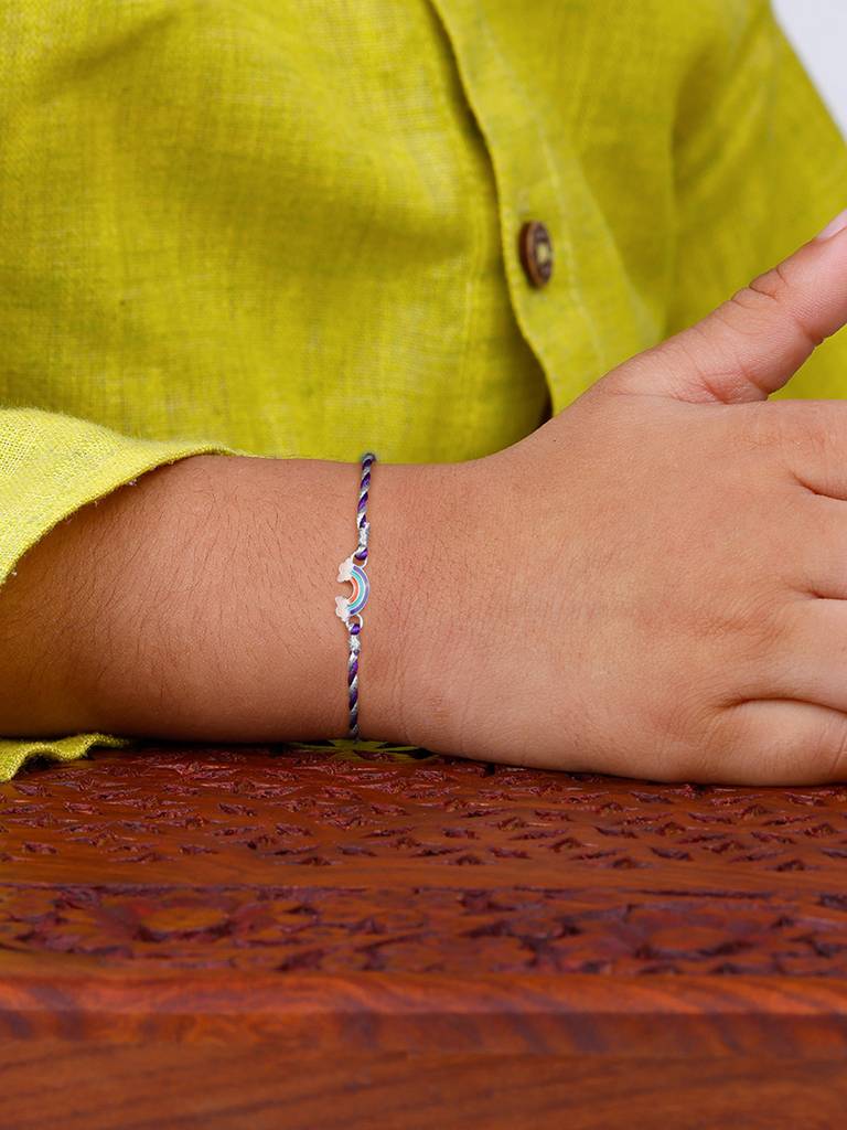 Giva Silver Colourful Rainbow Rakhi 
For Kids : RK0214