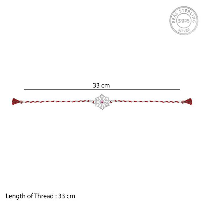 Silver Floral Rakhi : RK0241