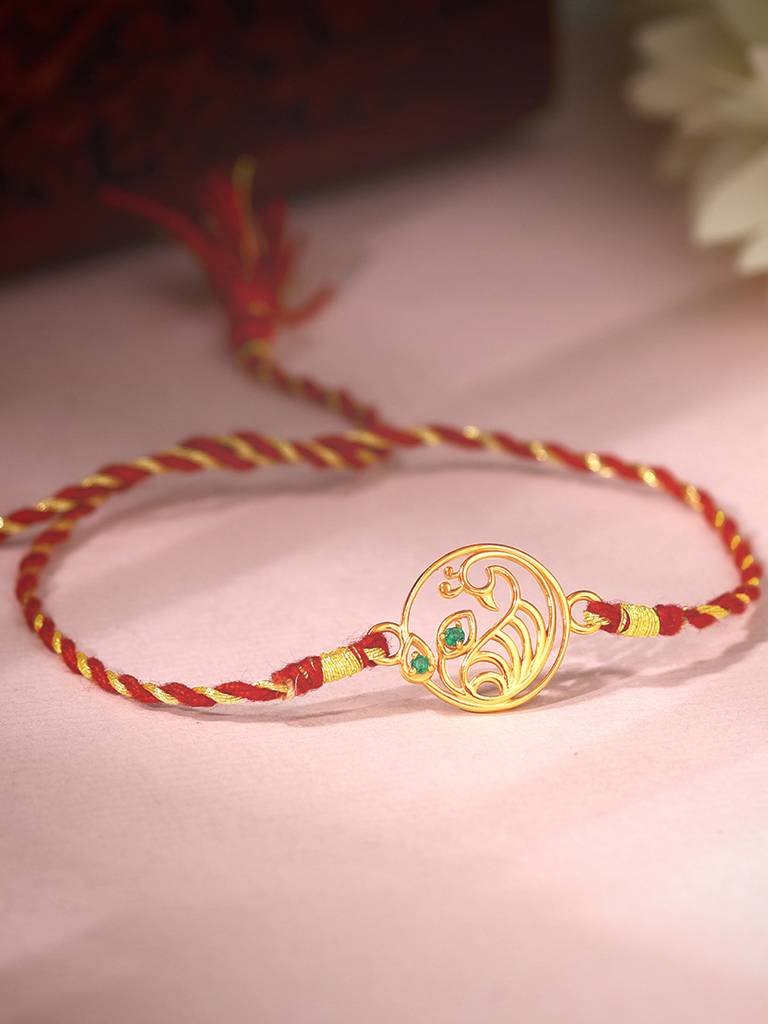 Giva Golden Royal Peacock Rakhi : RK0272