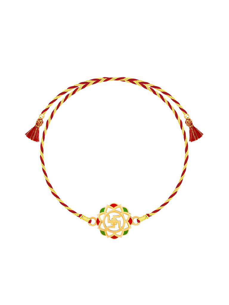 Giva Golden Classic Swastik Rakhi : RK0296