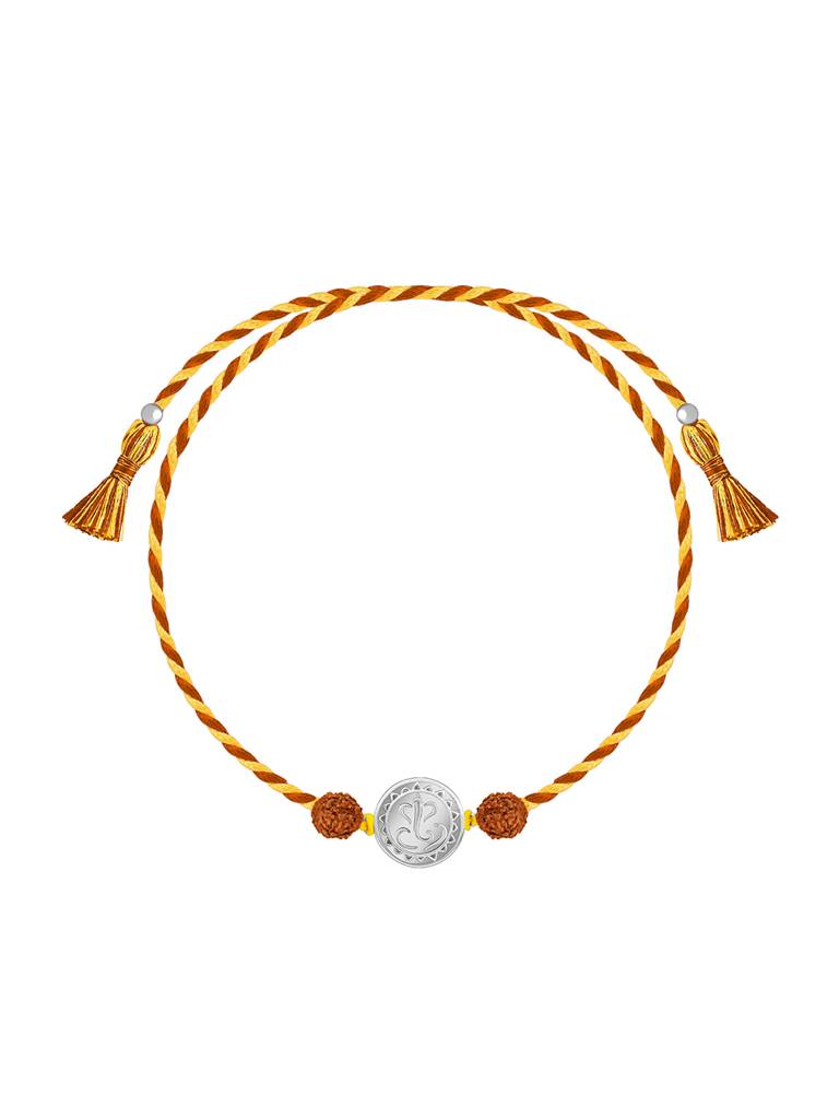 Giva Silver Vignesha Rudraksha Rakhi : RK0299