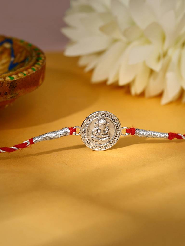 Giva Silver Mandala Ganesha Rakhi : RK0302