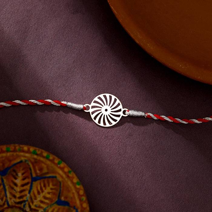 Silver Pinwheel Rakhi : RK0332
