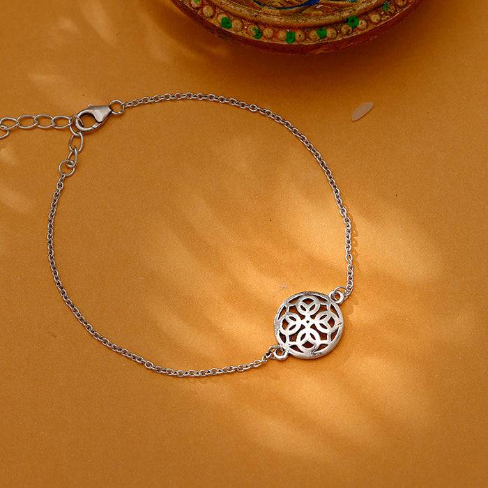 Silver Mandala Bracelet Rakhi : RK0349