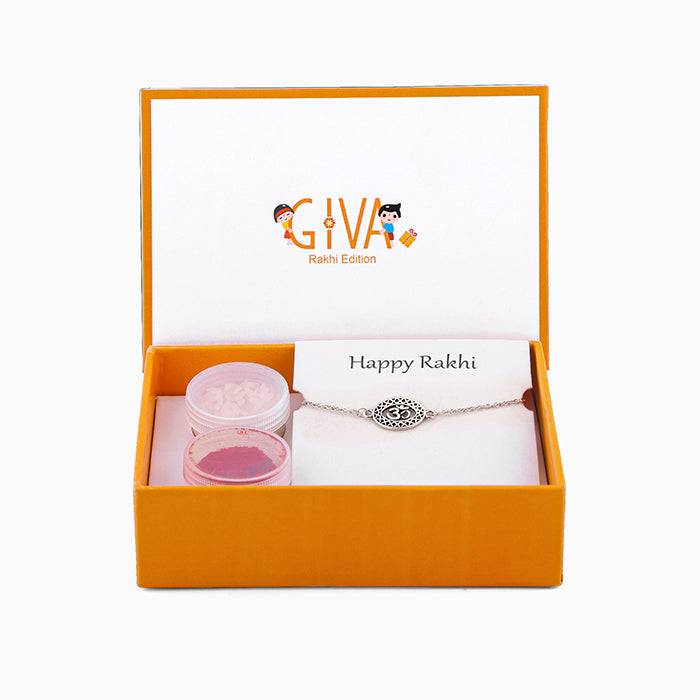 Silver Om Bracelet Rakhi : RK0350