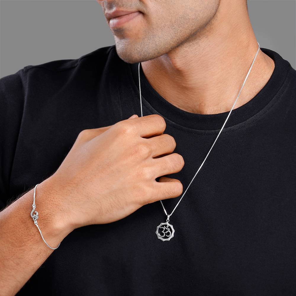 Trishul Rakhi Bracelet And Pendant Set For Him : RK0356PD02070