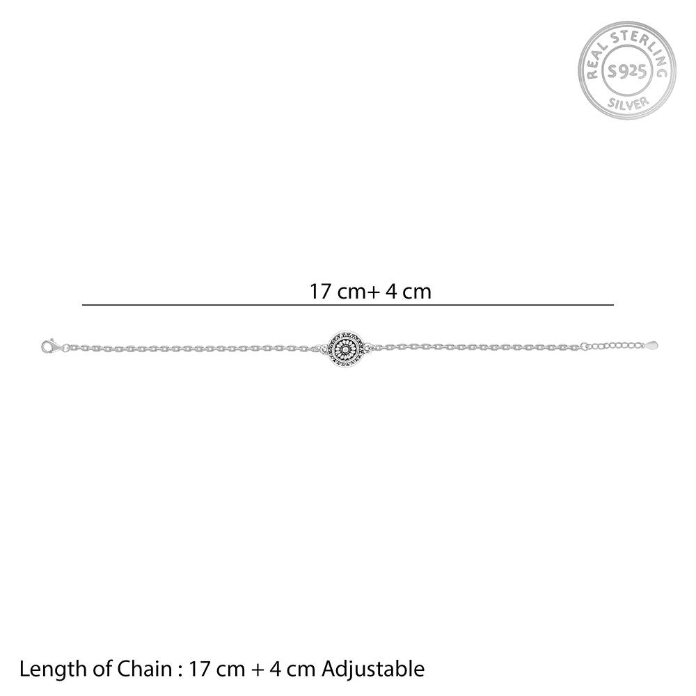 Oxidised Silver Peace Rakhi Bracelet And Pendant Set For Him : RK0358PD0864