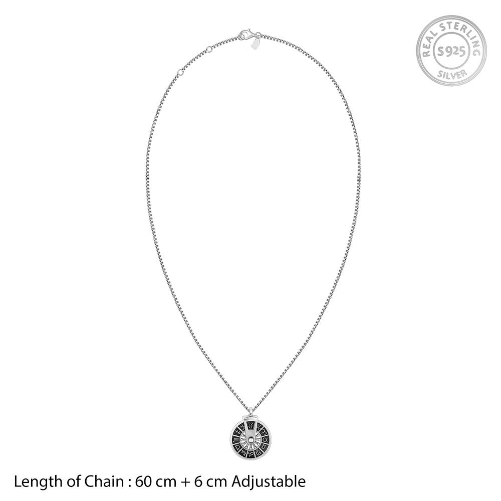 Oxidised Silver Peace Rakhi Bracelet And Pendant Set For Him : RK0358PD0864