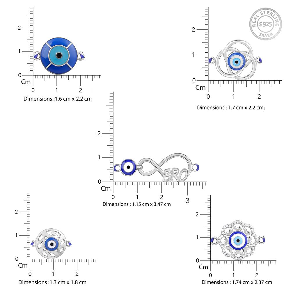 Giva 925 Silver Guardian Gaze Rakhi Combo (Set Of 5)| Raksha Bandhan Rakhi For Men | Gift For : RK0419RK0420RK0421RK0463RK0413