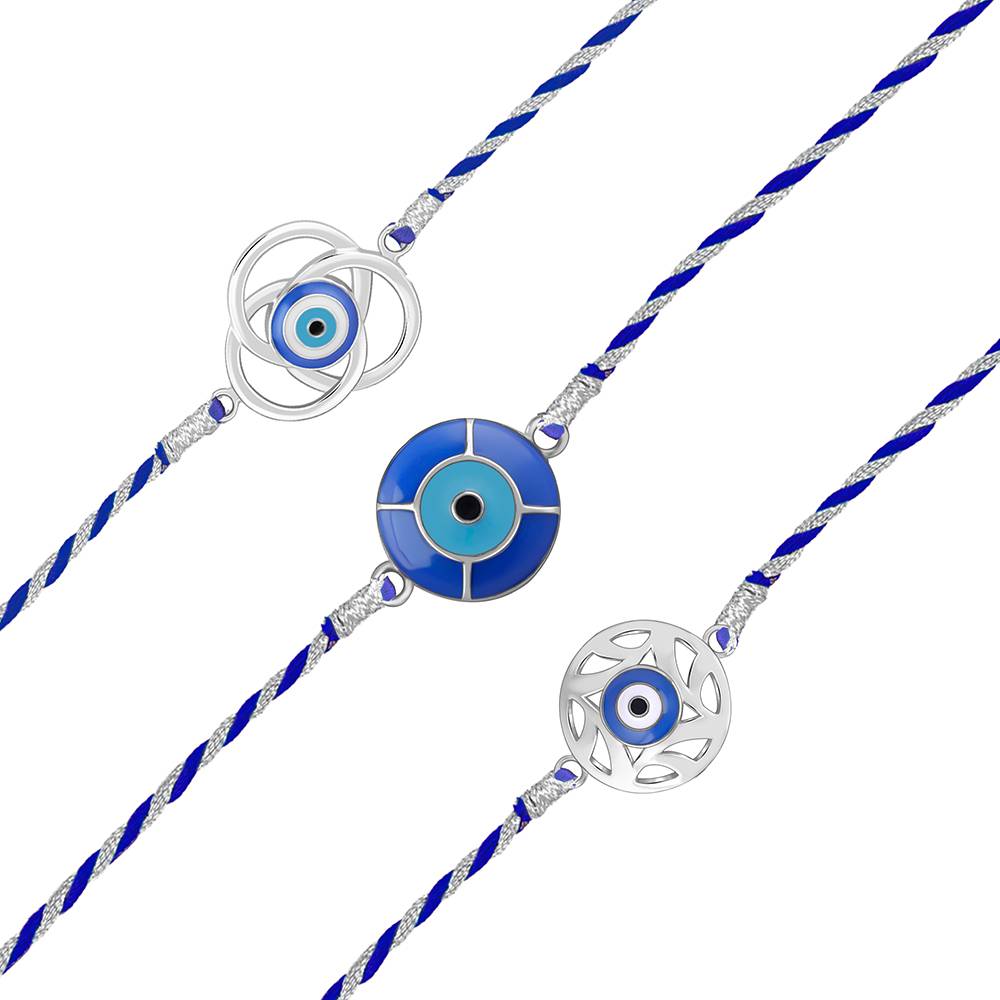 Giva 925 Silver Nazar Rakhi Combo (Set Of 3)| Raksha Bandhan Rakhi For Men | Gift For Men & Boys | With C : RK0419RK0420RK0421