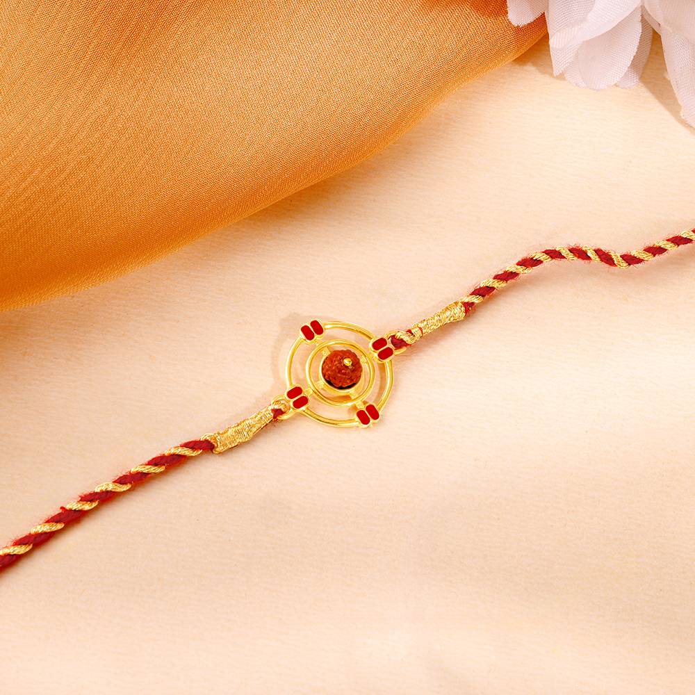 Giva 925 Silver Golden Divya Rudraksha Rakhi| Raksha Bandhan Rakhi For ...