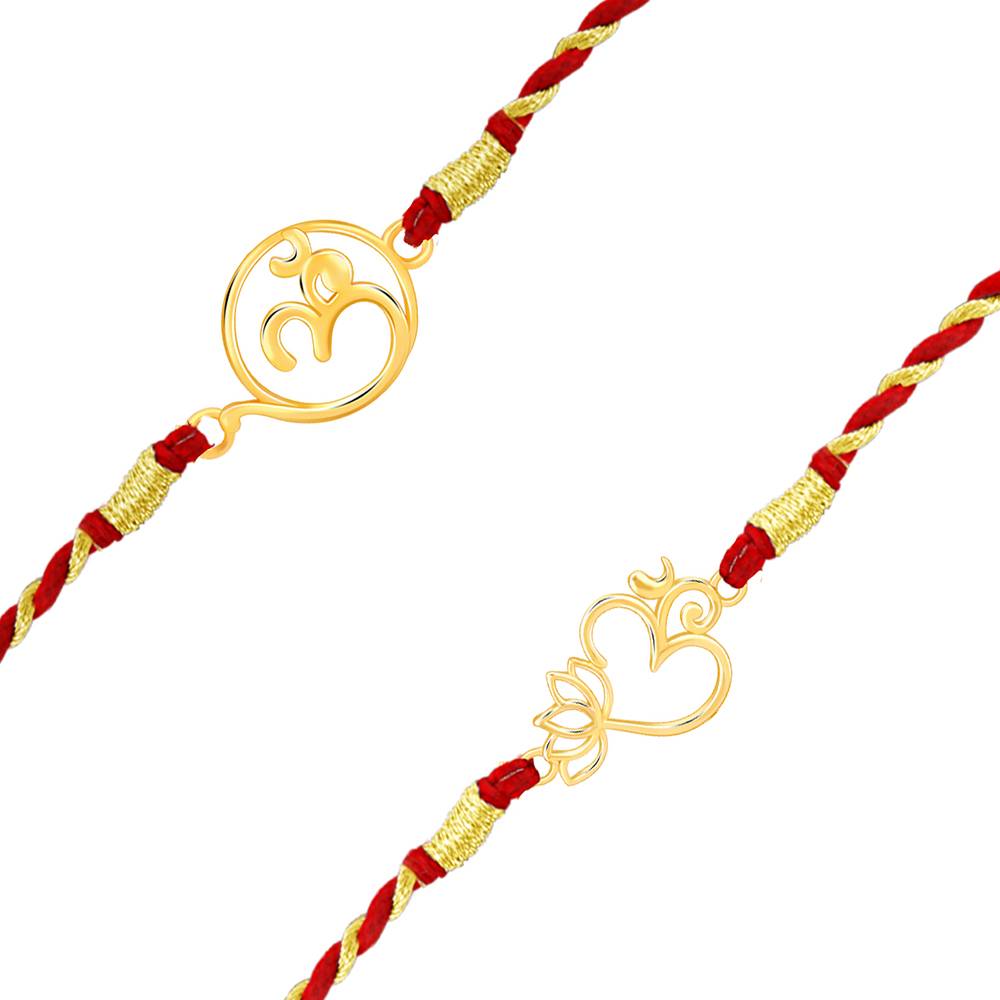 Giva 925 Silver Golden Sacred Bloom Rakhi Combo (Set Of 2)| Raksha Bandhan Rakhi For Men | Gift For Men & Boys  : RK0485RK0486