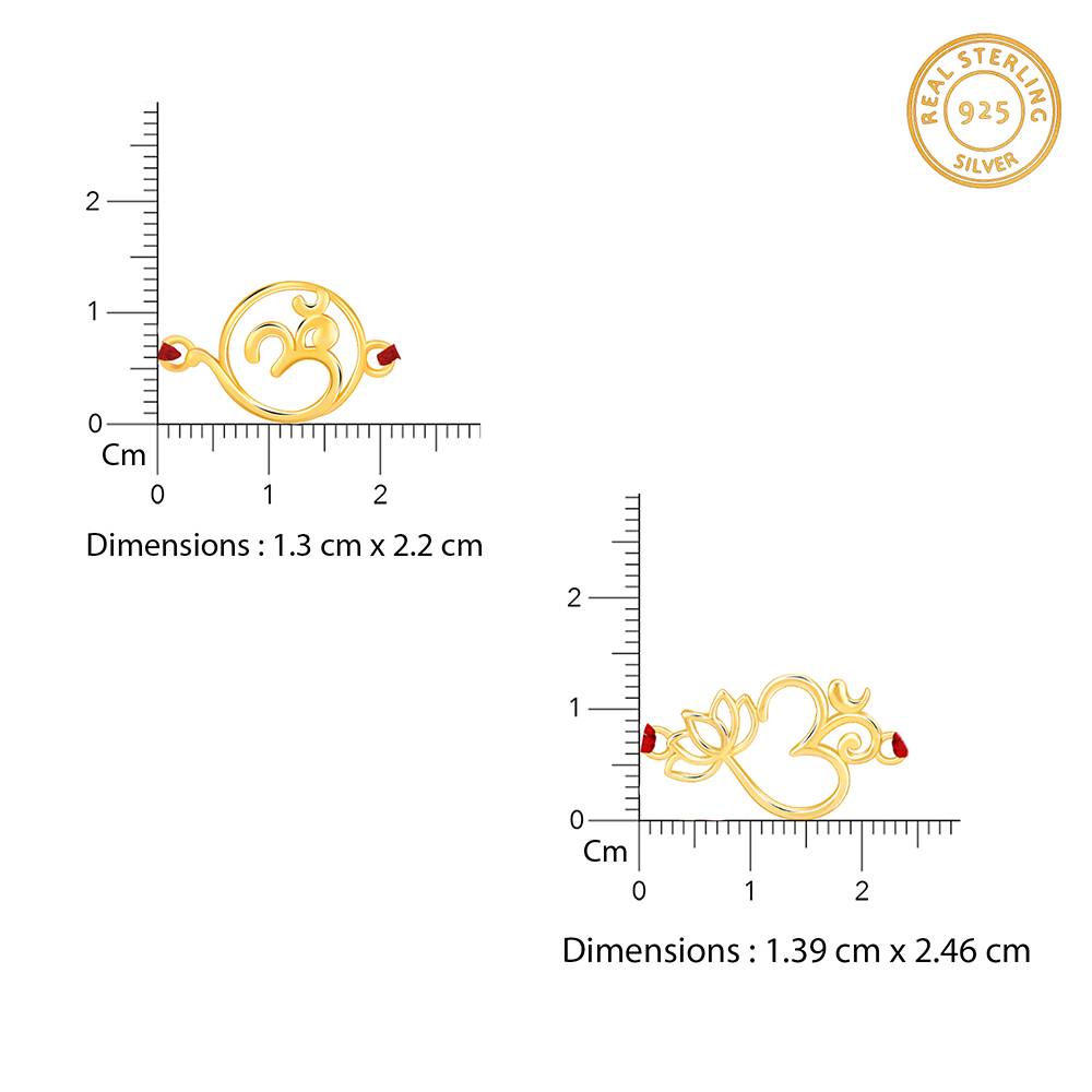 Giva 925 Silver Golden Sacred Bloom Rakhi Combo (Set Of 2)| Raksha Bandhan Rakhi For Men | Gift For Men & Boys  : RK0485RK0486