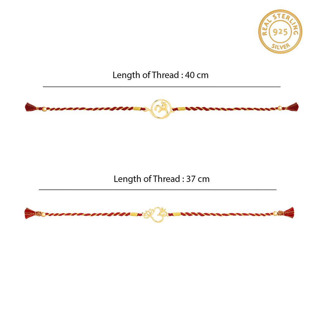 Giva 925 Silver Golden Sacred Bloom Rakhi Combo (Set Of 2)| Raksha Bandhan Rakhi For Men | Gift For Men & Boys  : RK0485RK0486