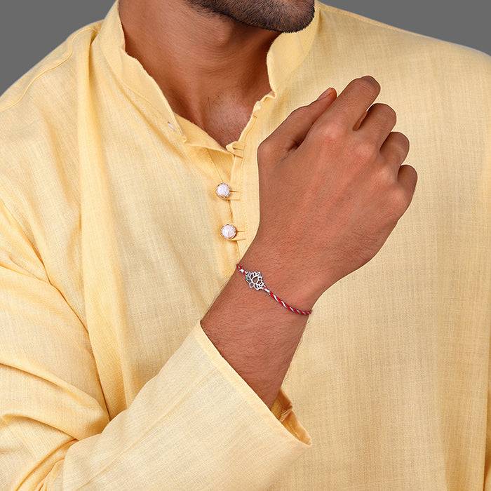 Silver Lotus Rakhi : RK048