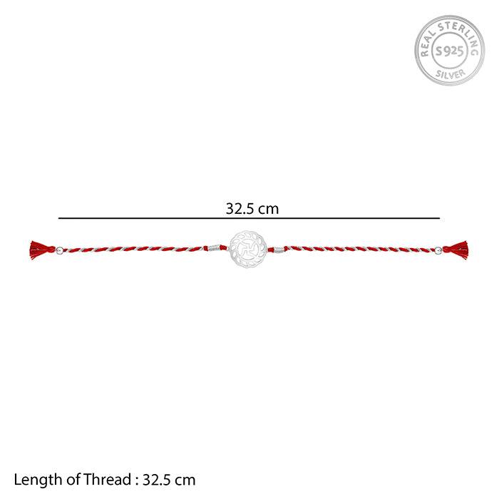 Silver Auspicious Rakhi : RK049