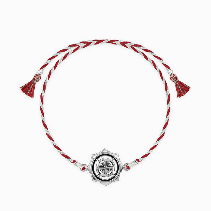 Oxidised Silver Swastika Rakhi : RK081