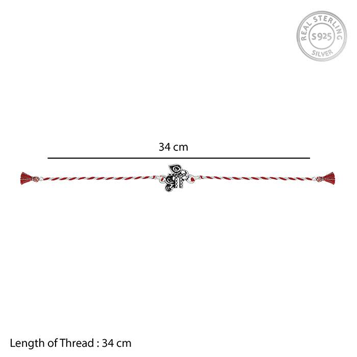 Oxidised Silver Precious Rakhi : RK085
