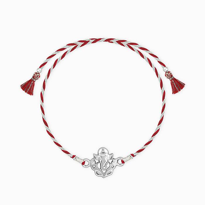 Silver Leaf Ganesha Rakhi : RK098