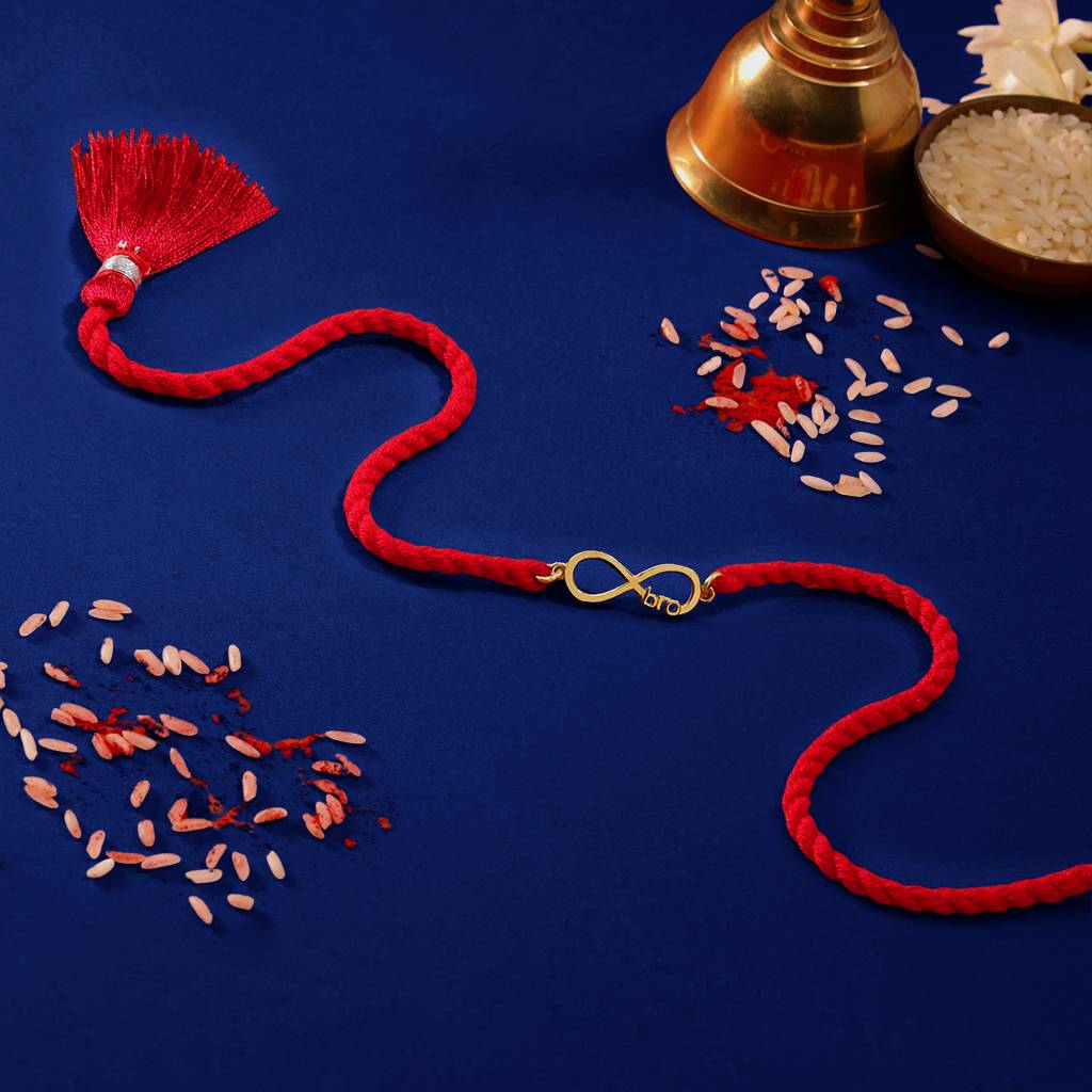Eternal Bond Gold-Plated 925 Sterling Silver Rakhi : RKH-10010-G-N