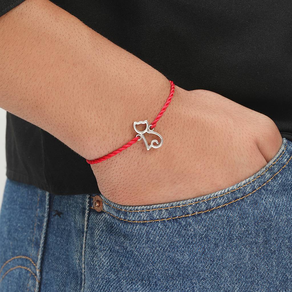 Whiskers And Love Rhodium-Plated Sterling Silver Rakhi For Kids : RKH-10032-R