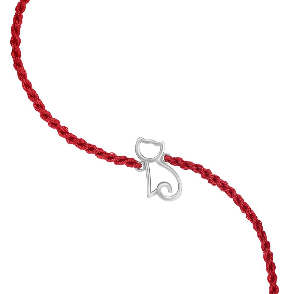 Whiskers And Love Rhodium-Plated Sterling Silver Rakhi For Kids : RKH-10032-R