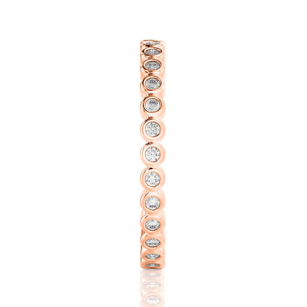 Solid Gold Diamond Bezel Eternity Band : RN1052-14KRWD