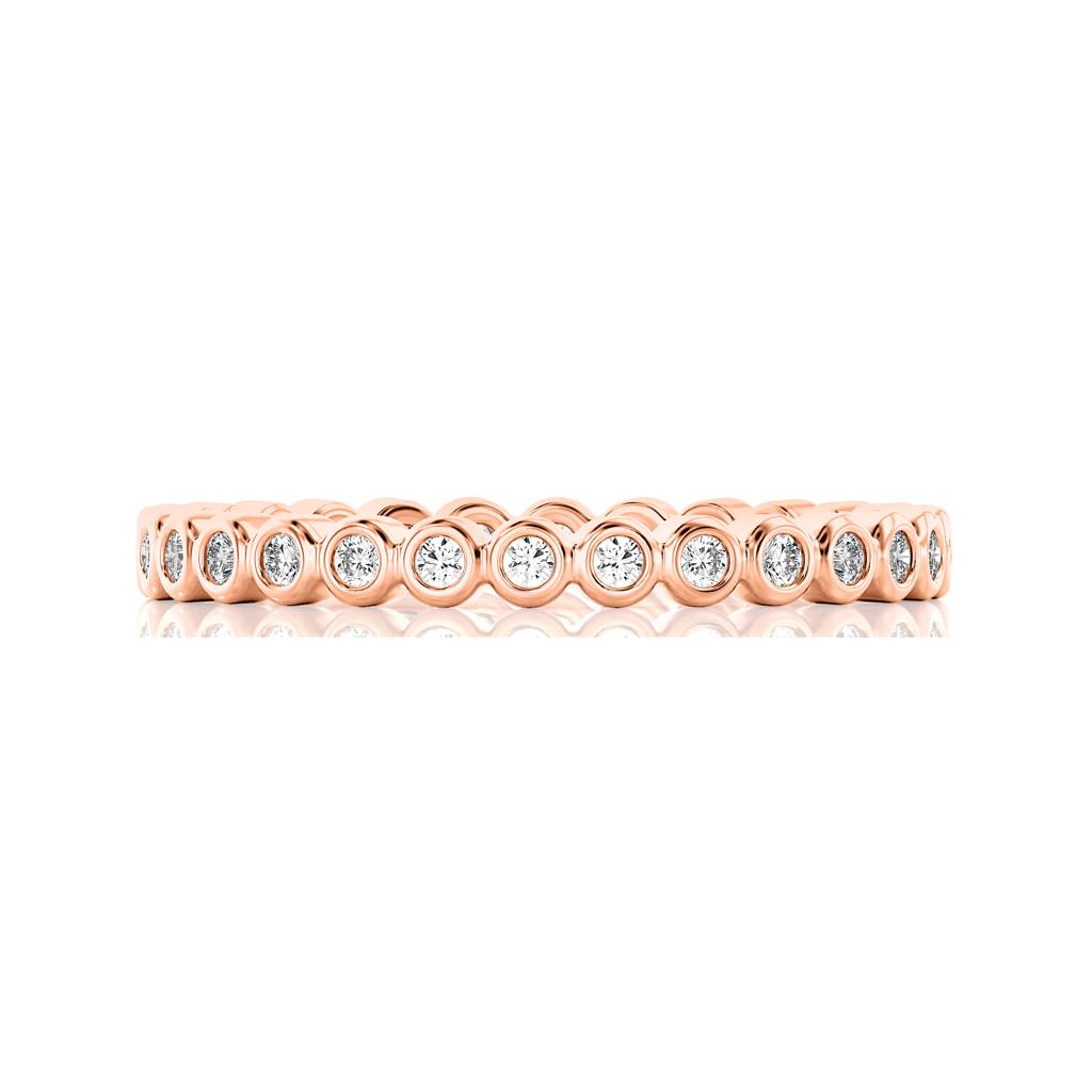 Solid Gold Diamond Bezel Eternity Band : RN1052-14KRWD