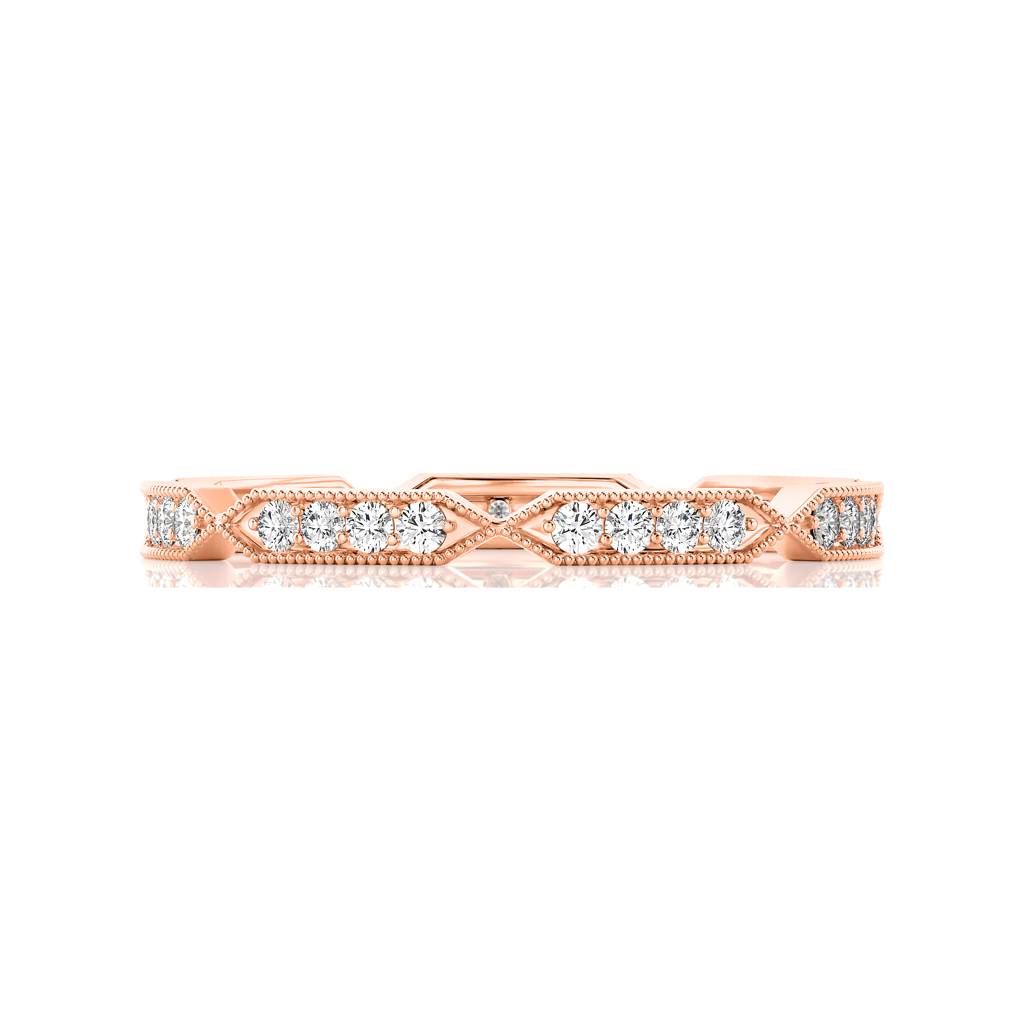 Solid Gold Diamond Twist Eternity Band : RN245-14KRWD