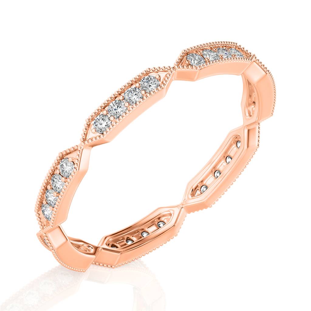 Solid Gold Diamond Twist Eternity Band : RN245-14KRWD