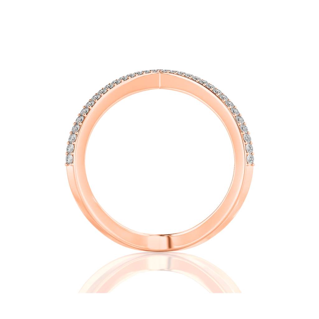 Solid Gold Criss Cross Diamond Ring : RN282-14KRWD